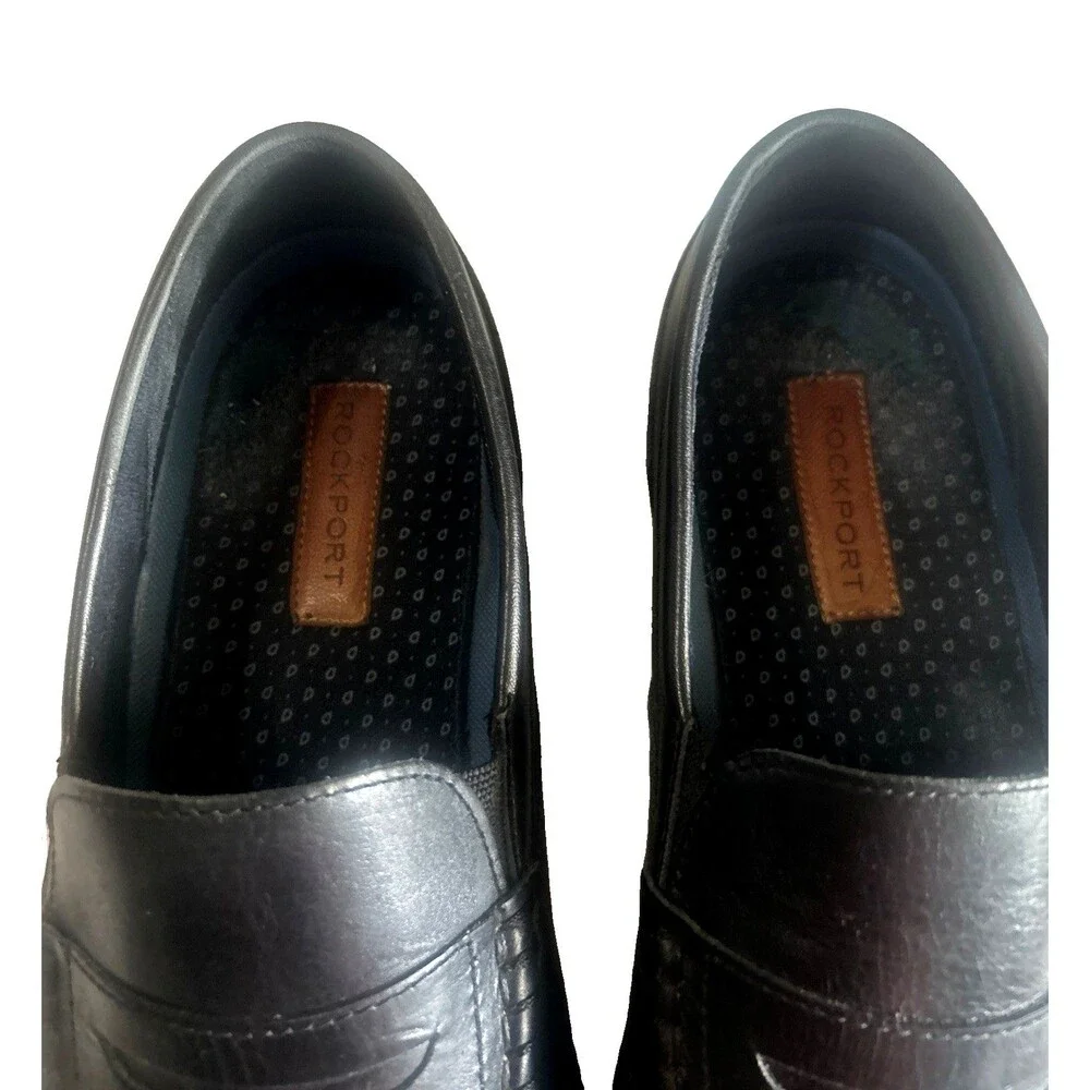 Rockport Mens 12M Wilcox Penny Loafer Moc Leather Black Slip Classic Dress Shoe